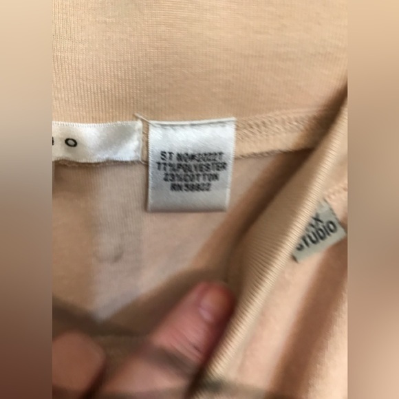 Max Studio  XL nude hooded terry cloth 2pc set hoodie and drawstring pants - Picture 14 of 15